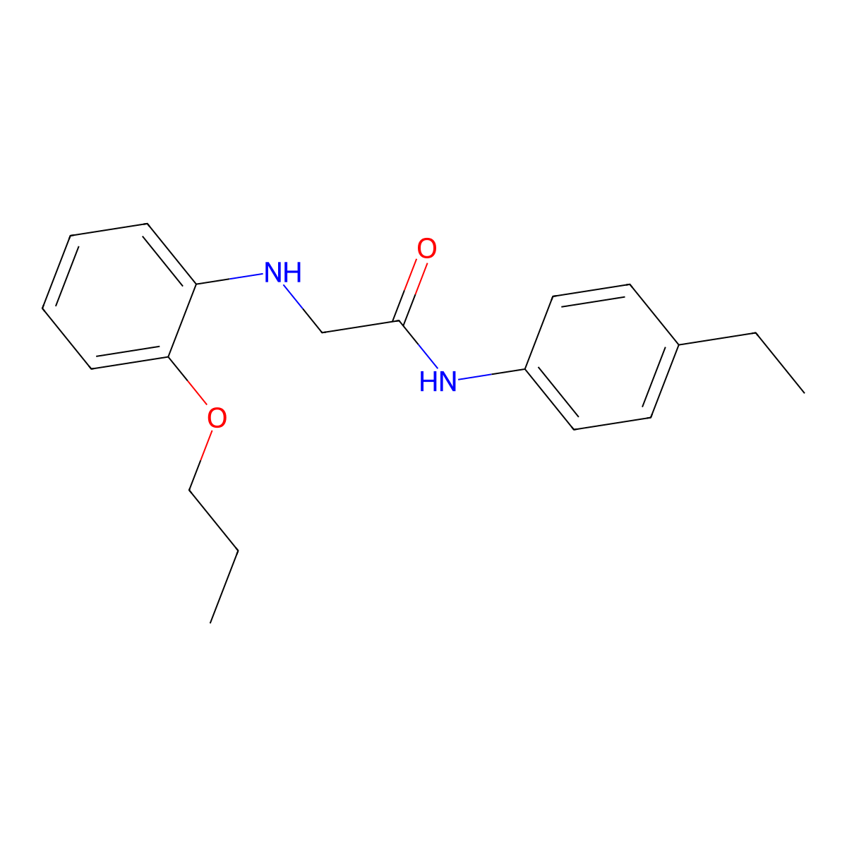 N-(4-ethylphenyl)-2-(2-propoxyanilino)acetamide molecular structure, CAS 457616-97-6