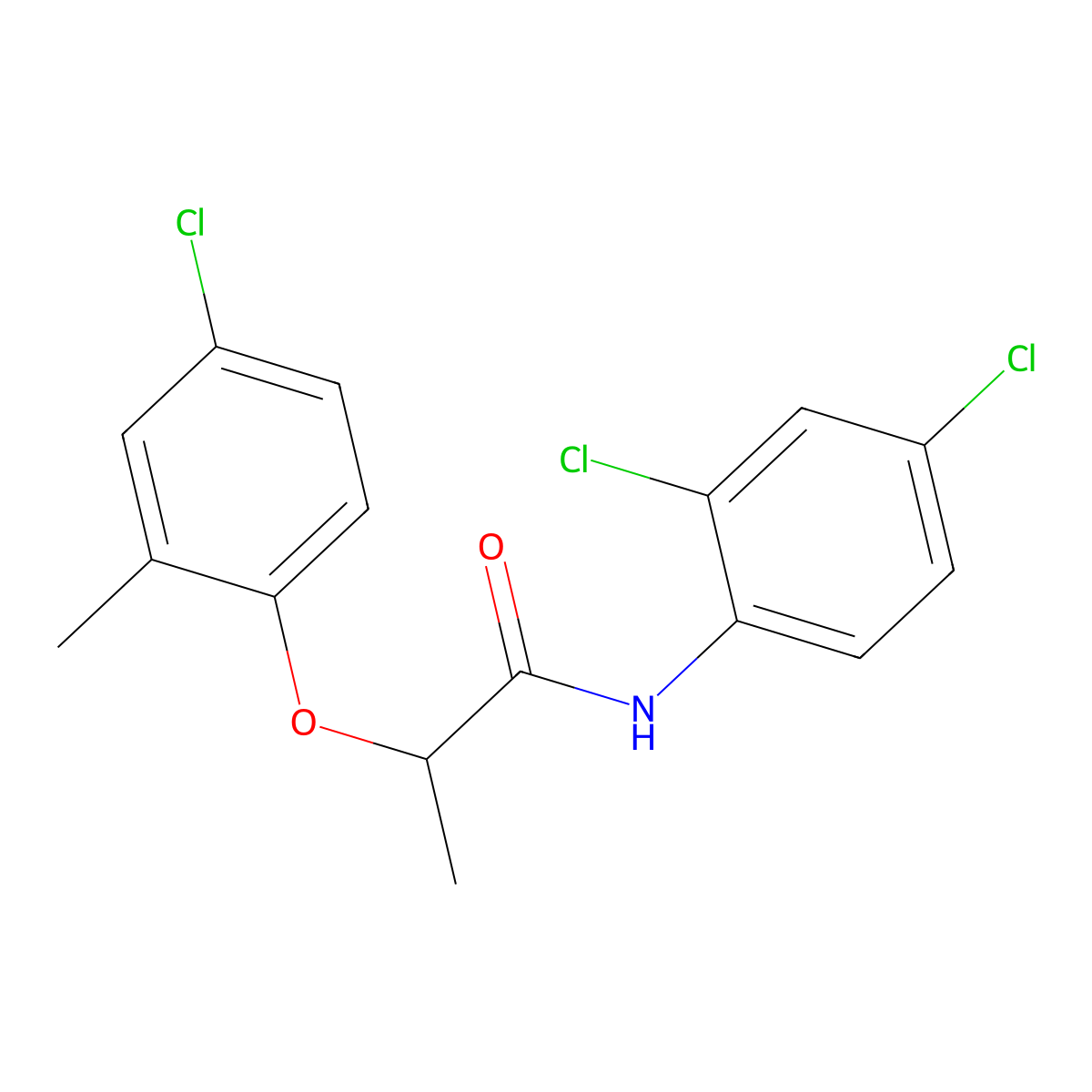 2-(4-chloro-2-methylphenoxy)-N-(2,4-dichlorophenyl)propanamide molecular structure, CAS 457618-44-9