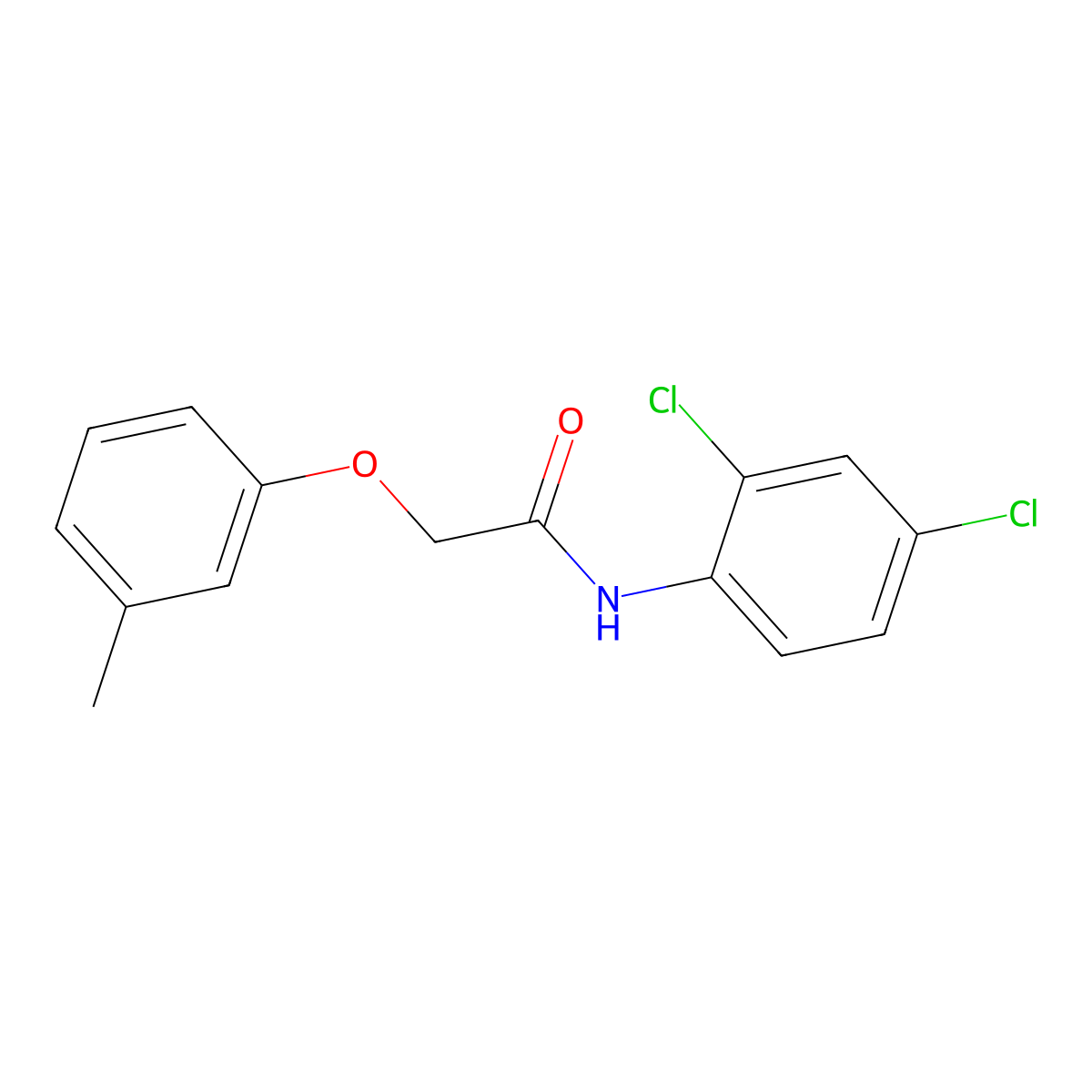 N-(2,4-dichlorophenyl)-2-(3-methylphenoxy)acetamide molecular structure, CAS 457618-54-1