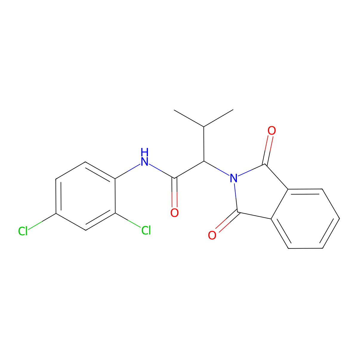 N-(2,4-dichlorophenyl)-2-(1,3-dioxo-1,3-dihydro-2H-isoindol-2-yl)-3-methylbutanamide molecular structure, CAS 457619-01-1
