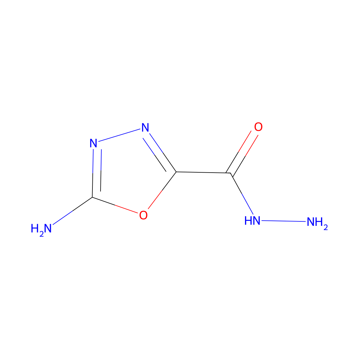 5-Amino-1,3,4-oxadiazole-2-carbohydrazide molecular structure, CAS 45762-25-2
