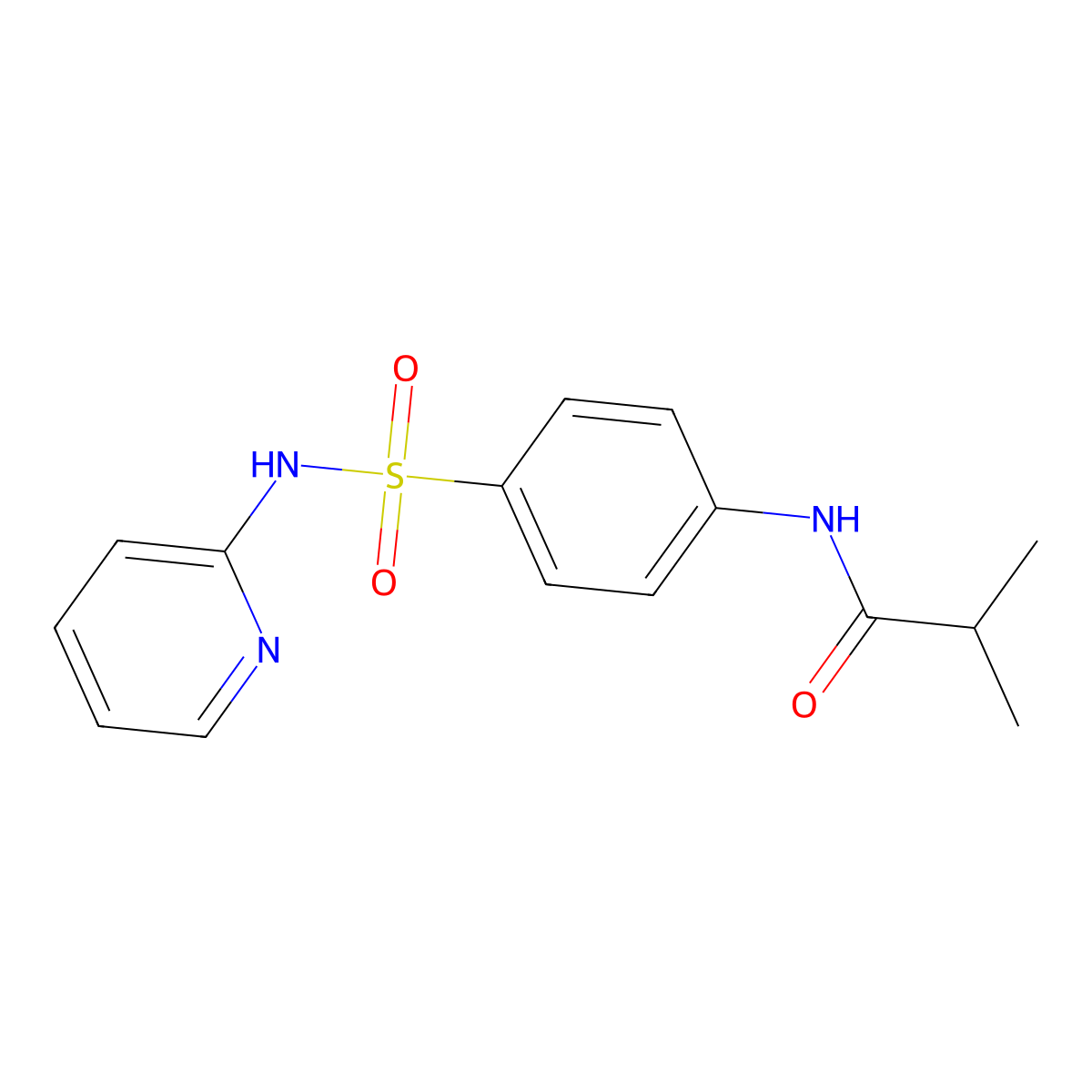 2-methyl-N-[4-(pyridin-2-ylsulfamoyl)phenyl]propanamide molecular structure, CAS 457620-35-8