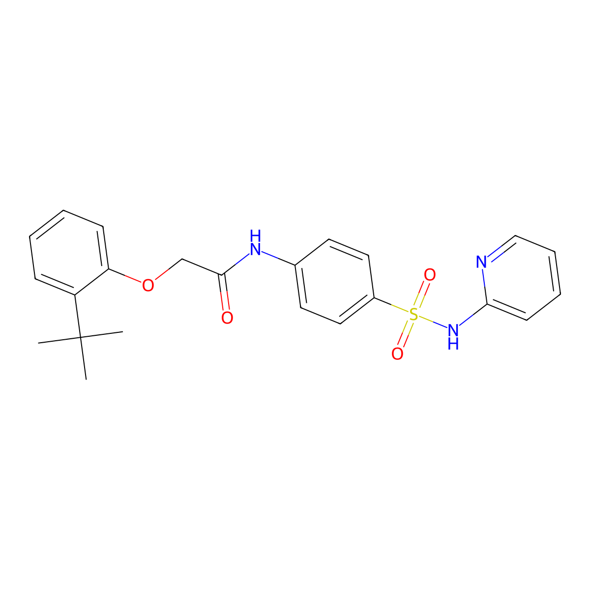 2-(2-tert-butylphenoxy)-N-[4-(pyridin-2-ylsulfamoyl)phenyl]acetamide molecular structure, CAS 457621-06-6