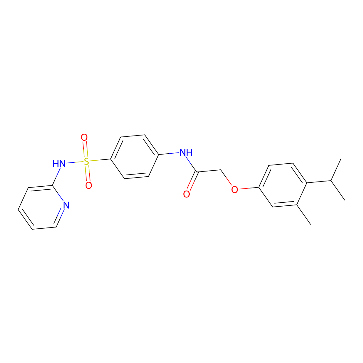 2-(4-isopropyl-3-methylphenoxy)-N-{4-[(2-pyridinylamino)sulfonyl]phenyl}acetamide molecular structure, CAS 457621-26-0