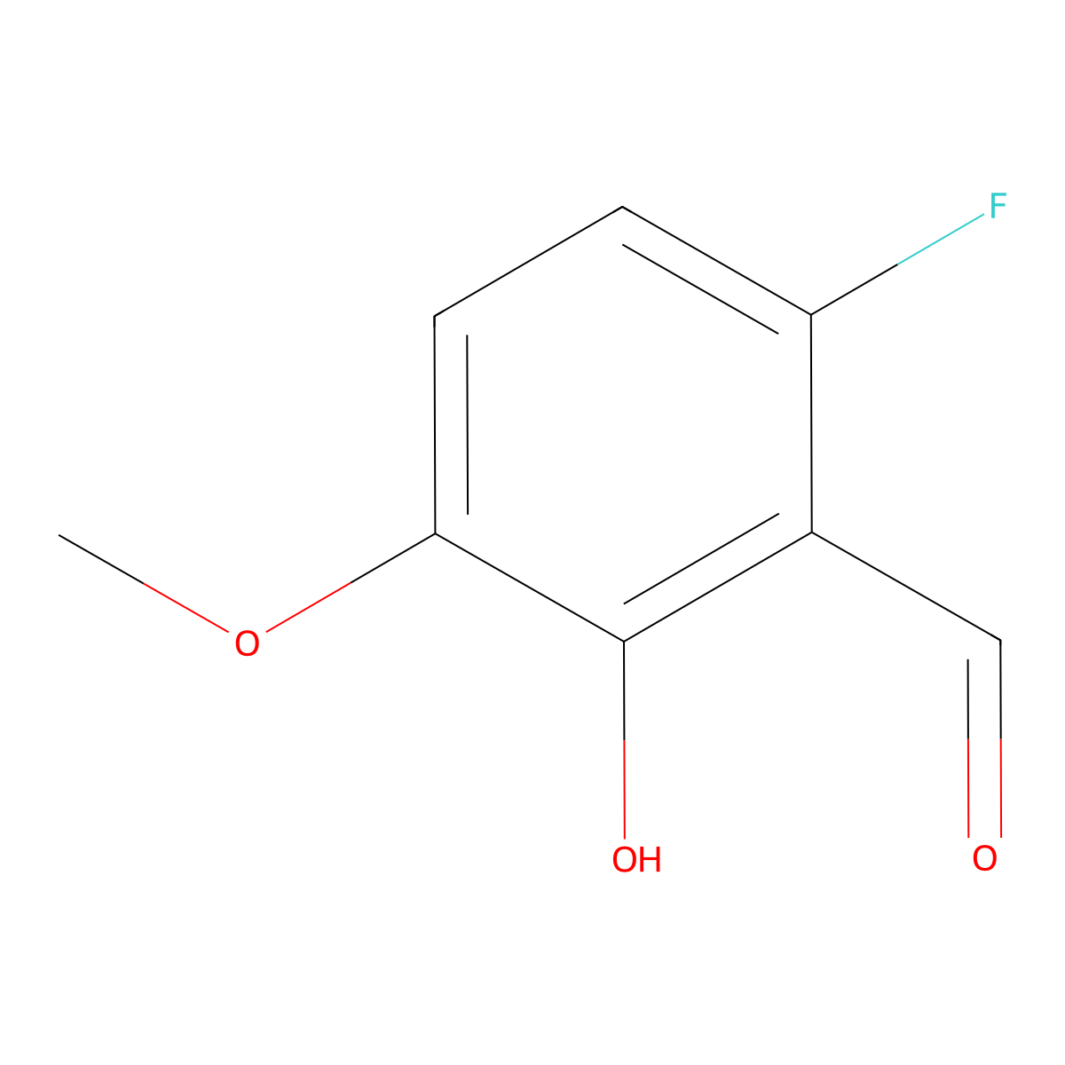 6-Fluoro-2-hydroxy-3-methoxybenzaldehyde molecular structure, CAS 457628-15-8