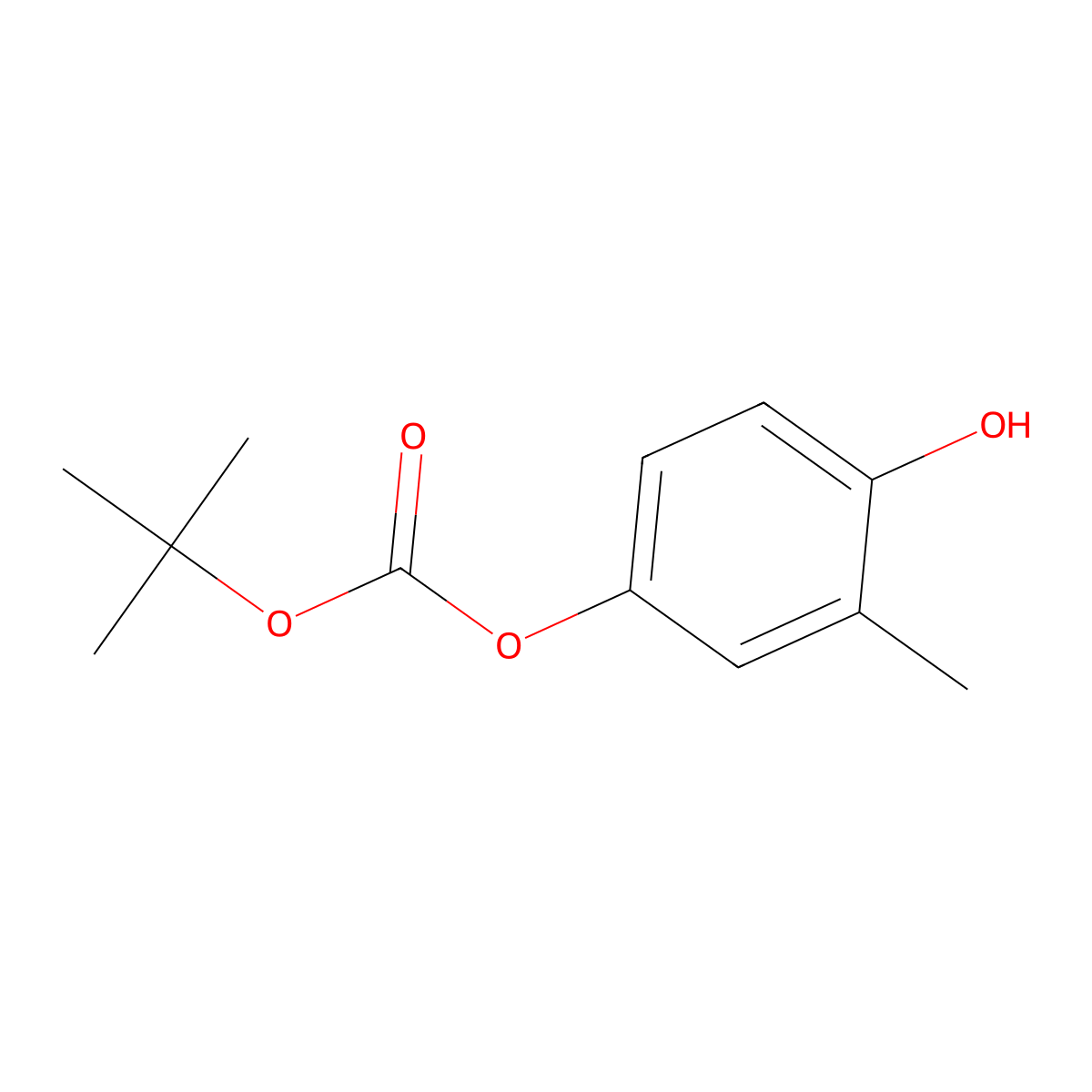 4-[(Tert-butoxycarbonyl)oxy]-2-methylphenol molecular structure, CAS 457634-20-7