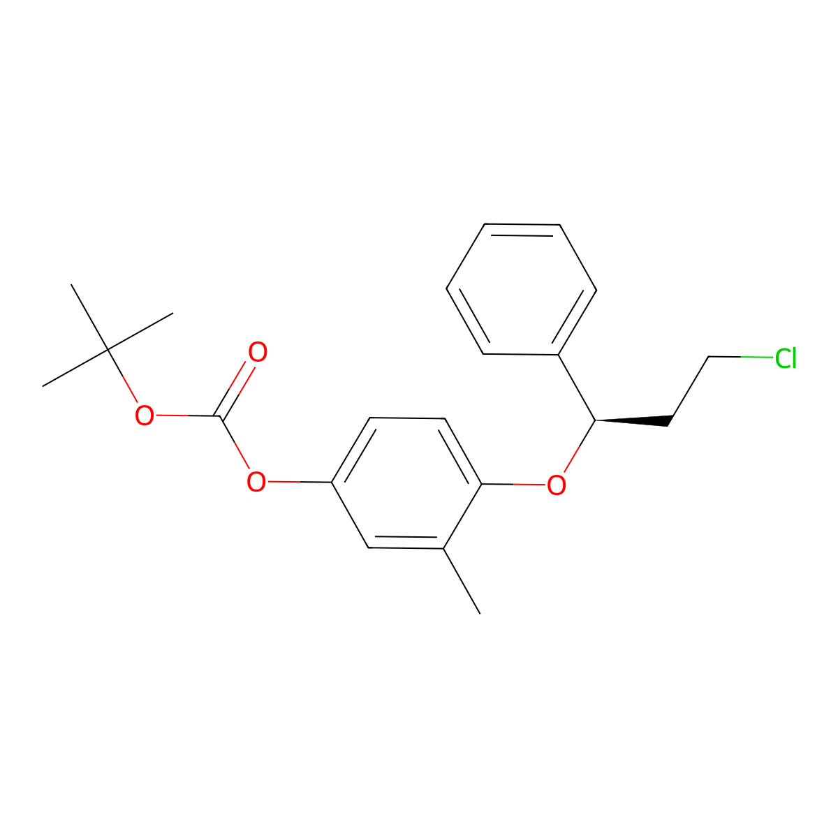 (R)-3-Chloro-1-phenyl-1-[2-methyl-4-[(tert-butoxycarbonyl)oxy]phenoxy]propane molecular structure, CAS 457634-25-2