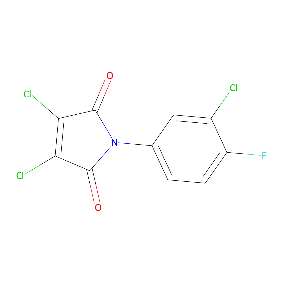 3,4-dichloro-1-(3-chloro-4-fluorophenyl)-1H-pyrrole-2,5-dione molecular structure, CAS 457639-84-8