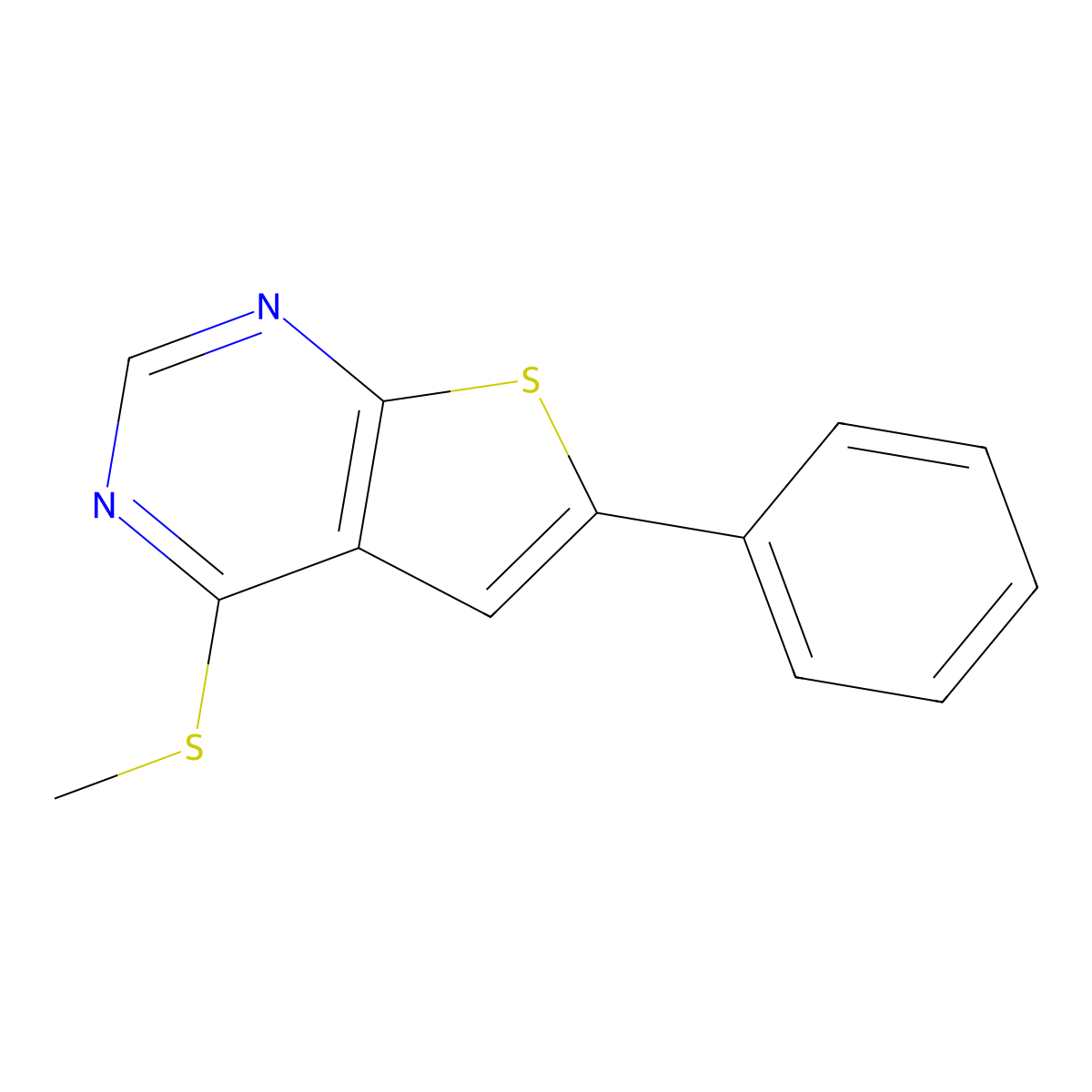 4-(Methylsulfanyl)-6-phenylthieno[2,3-d]pyrimidine molecular structure, CAS 457641-21-3