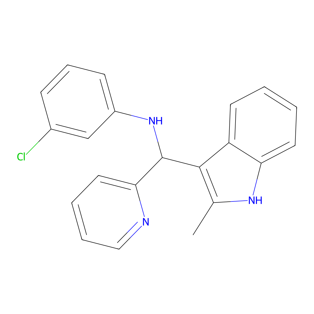 3-chloro-N-[(2-methyl-1H-indol-3-yl)(pyridin-2-yl)methyl]aniline molecular structure, CAS 457650-49-6