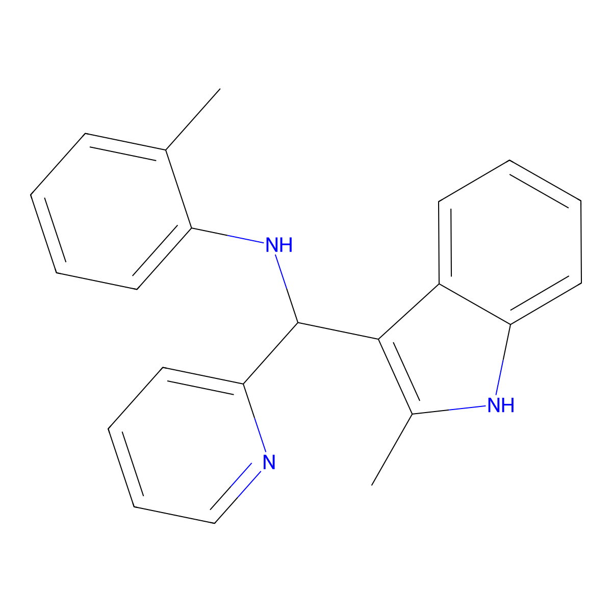 2-methyl-N-[(2-methyl-1H-indol-3-yl)(pyridin-2-yl)methyl]aniline molecular structure, CAS 457650-56-5