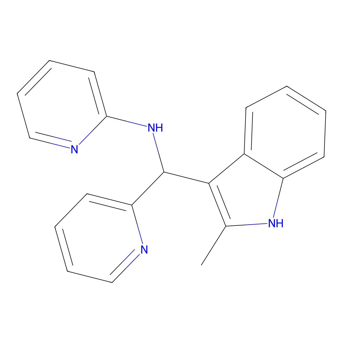 N-[(2-methyl-1H-indol-3-yl)(pyridin-2-yl)methyl]pyridin-2-amine molecular structure, CAS 457650-63-4