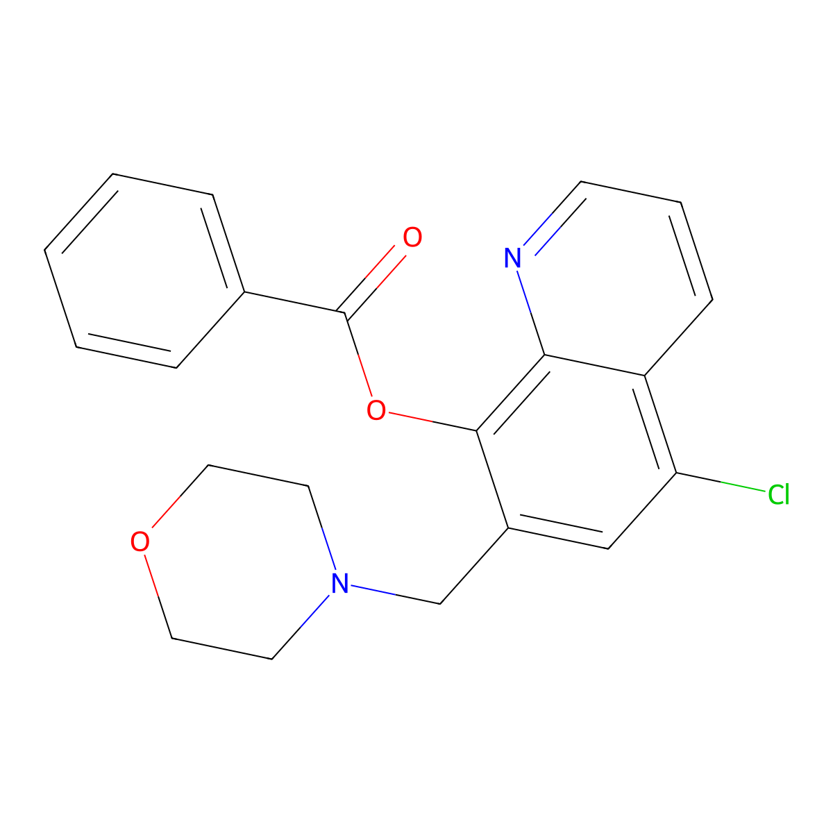 [5-chloro-7-(morpholin-4-ylmethyl)quinolin-8-yl] Benzoate molecular structure, CAS 457650-74-7