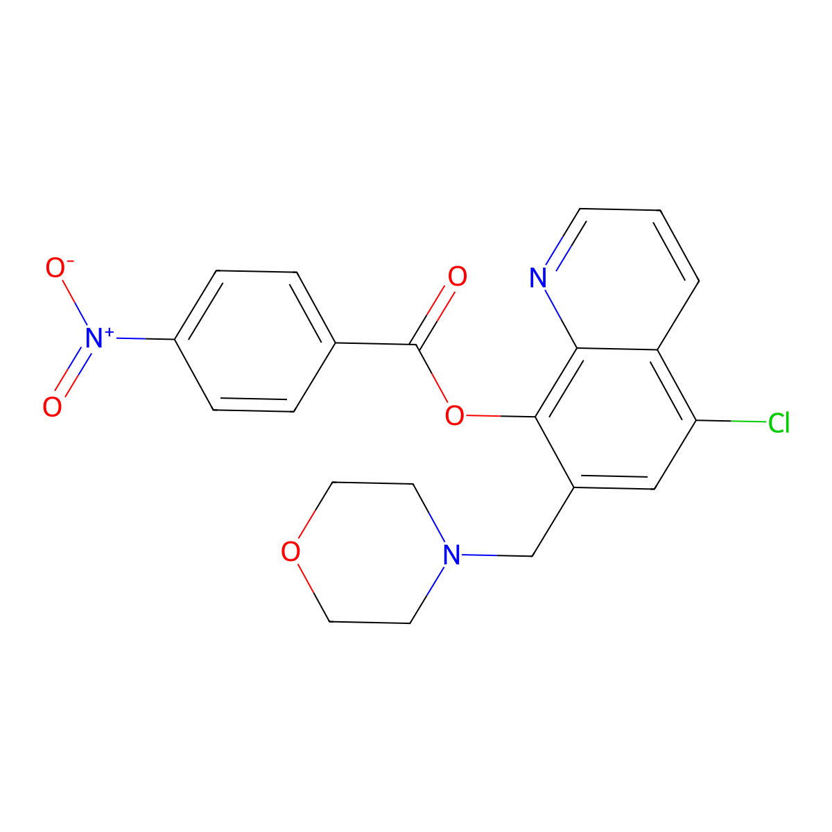 5-Chloro-7-(morpholinomethyl)quinolin-8-yl 4-nitrobenzoate molecular structure, CAS 457650-78-1