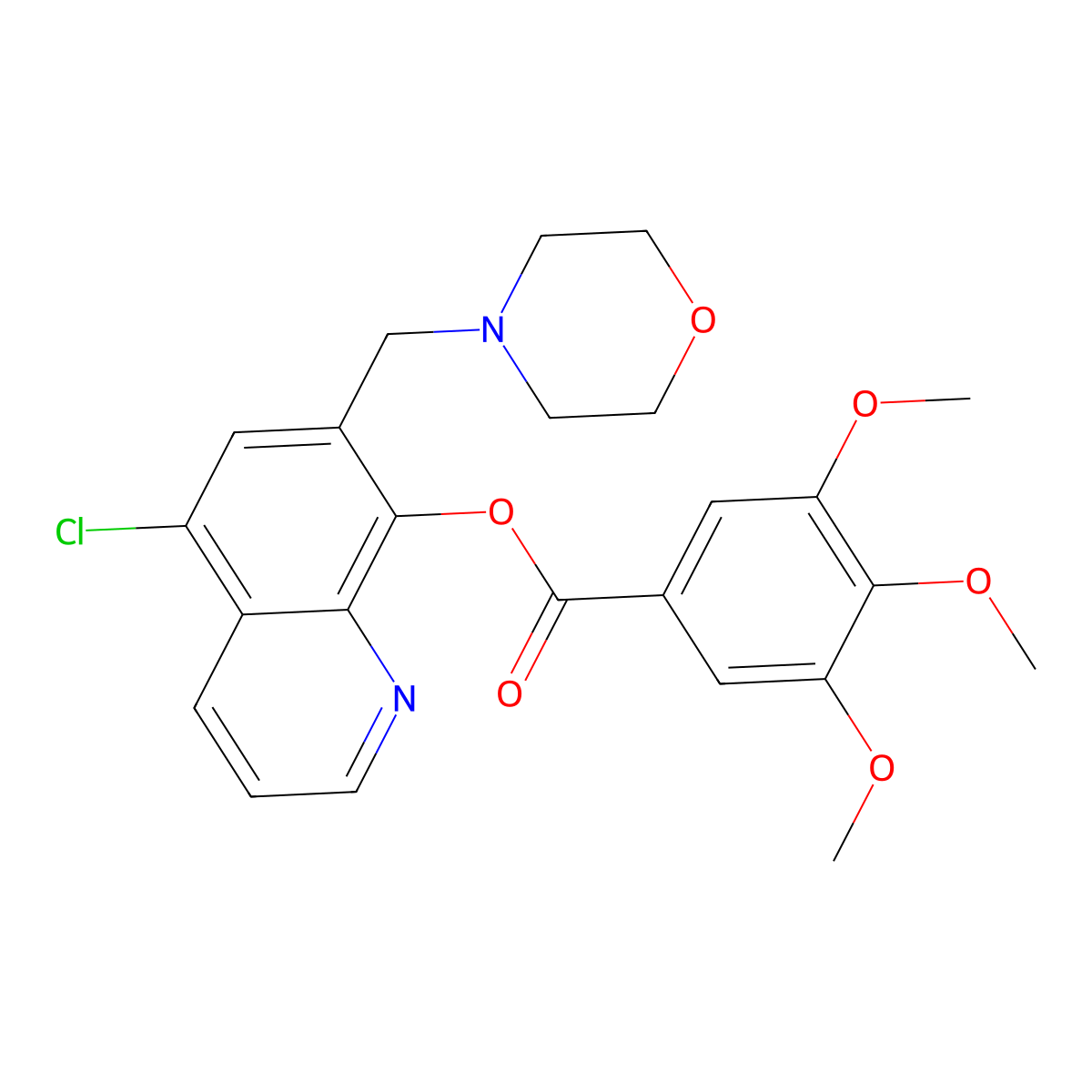 [5-Chloro-7-(morpholin-4-ylmethyl)quinolin-8-yl] 3,4,5-trimethoxybenzoate molecular structure, CAS 457650-80-5
