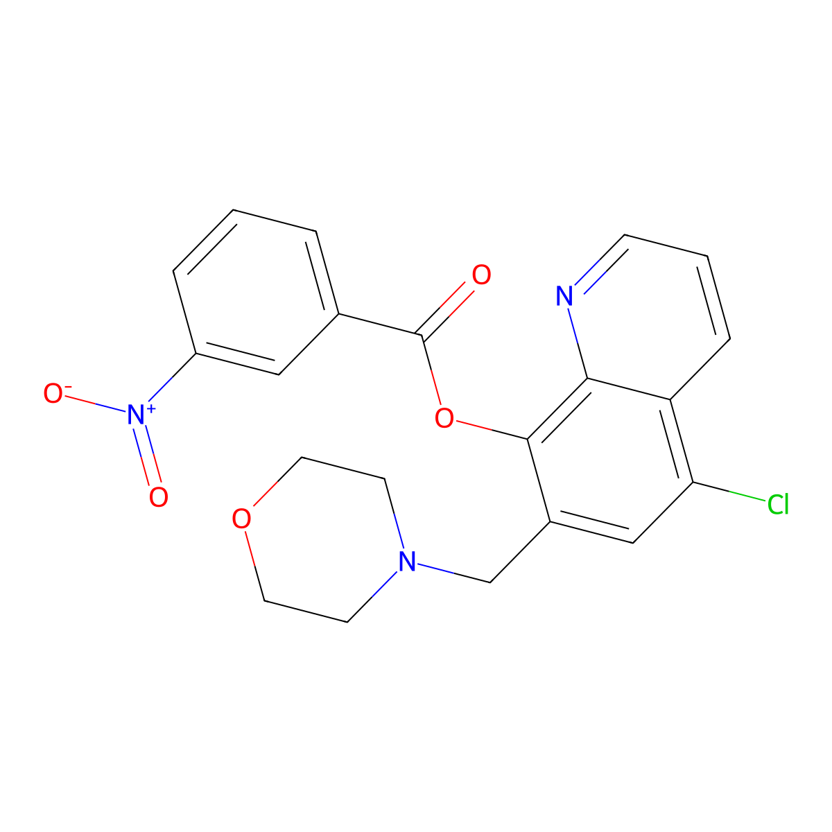 5-Chloro-7-(morpholinomethyl)quinolin-8-yl 3-nitrobenzoate molecular structure, CAS 457650-81-6