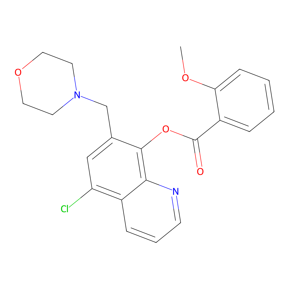 [5-Chloro-7-(morpholin-4-ylmethyl)quinolin-8-yl] 2-methoxybenzoate molecular structure, CAS 457650-85-0