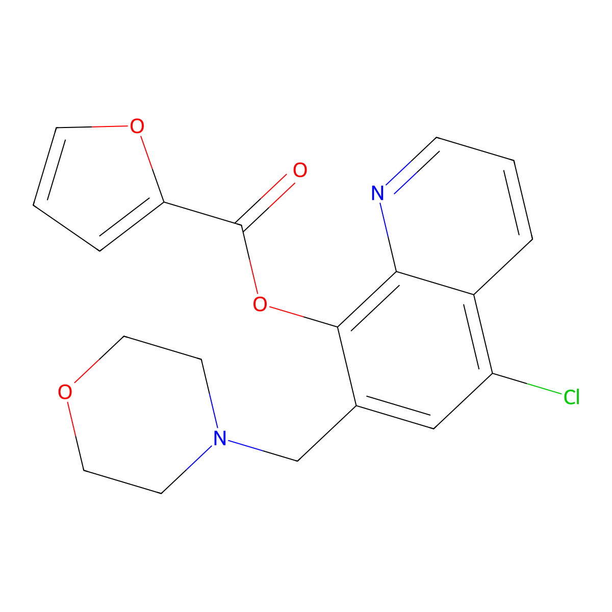 5-Chloro-7-(morpholinomethyl)quinolin-8-yl furan-2-carboxylate molecular structure, CAS 457650-87-2