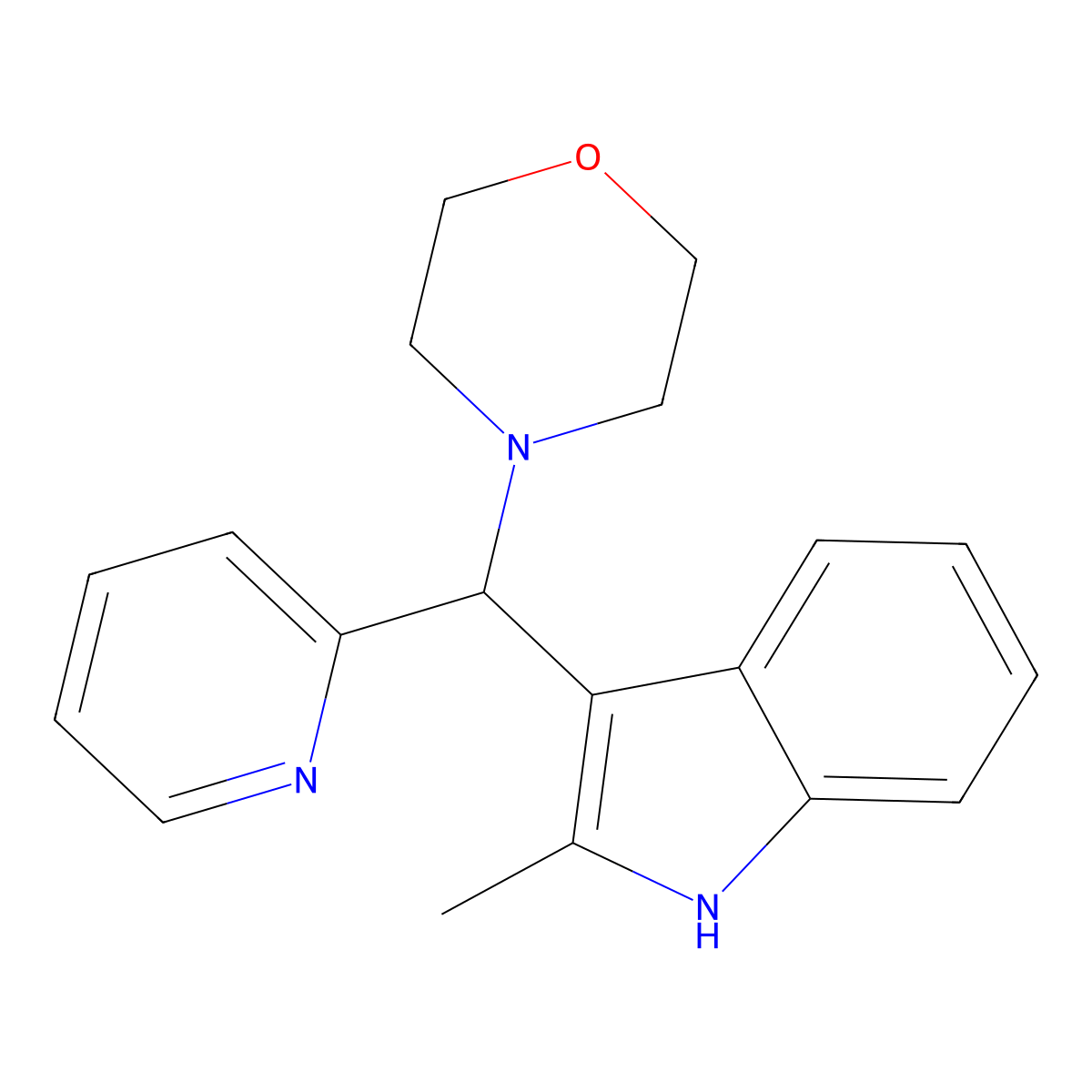 2-methyl-3-[morpholin-4-yl(pyridin-2-yl)methyl]-1H-indole molecular structure, CAS 457650-97-4