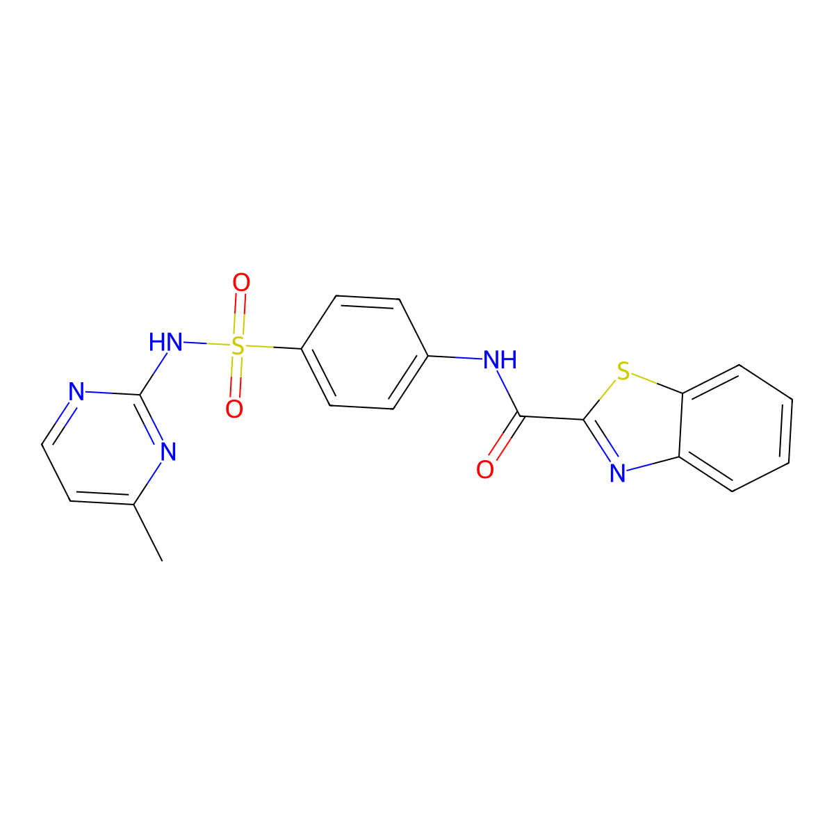 N-(4-(N-(4-methylpyrimidin-2-yl)sulfamoyl)phenyl)benzo[d]thiazole-2-carboxamide molecular structure, CAS 457651-71-7
