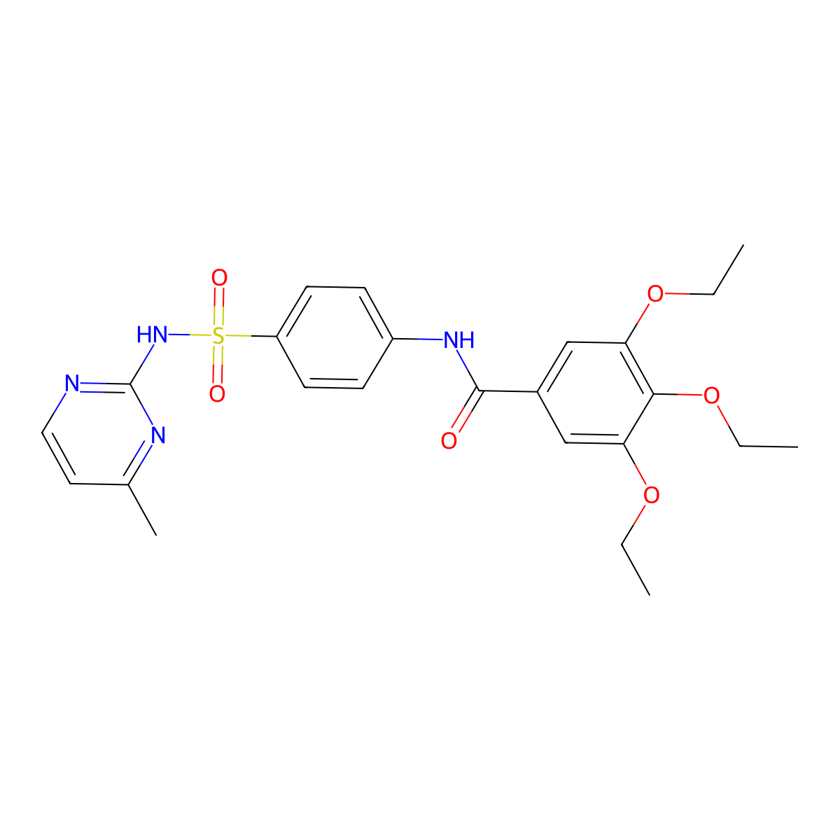 3,4,5-triethoxy-N-{4-[(4-methylpyrimidin-2-yl)sulfamoyl]phenyl}benzamide molecular structure, CAS 457651-83-1