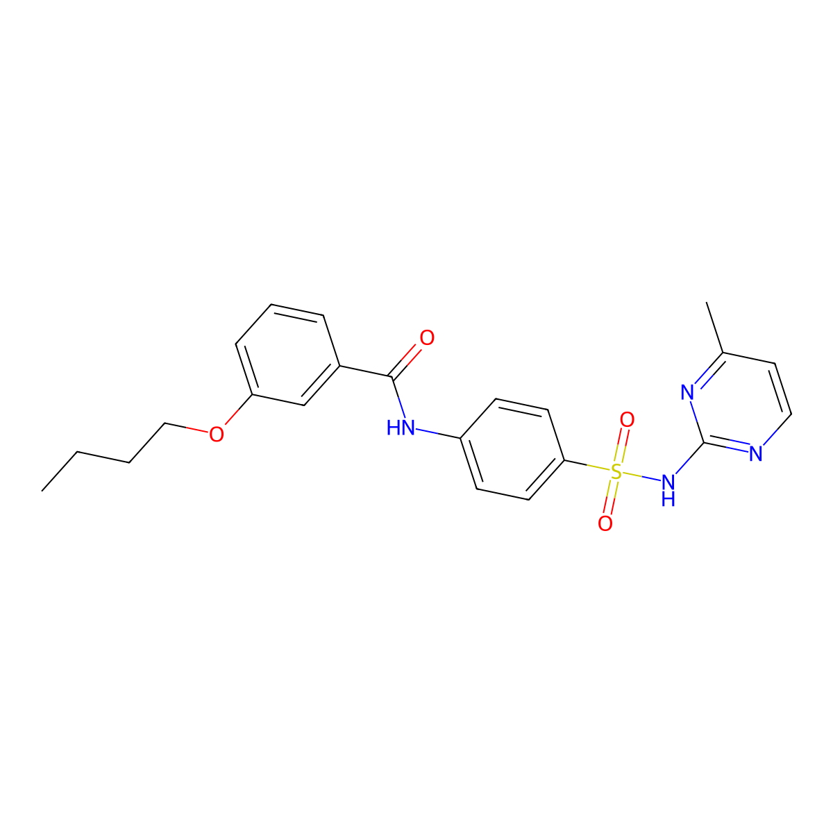 3-butoxy-N-[4-[(4-methylpyrimidin-2-yl)sulfamoyl]phenyl]benzamide molecular structure, CAS 457651-84-2