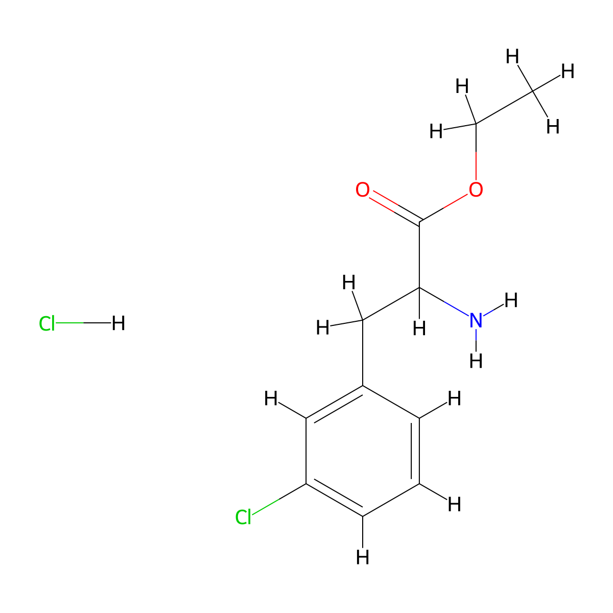 Ethyl 2-amino-3-(3-chlorophenyl)propanoate hydrochloride molecular structure, CAS 457654-55-6
