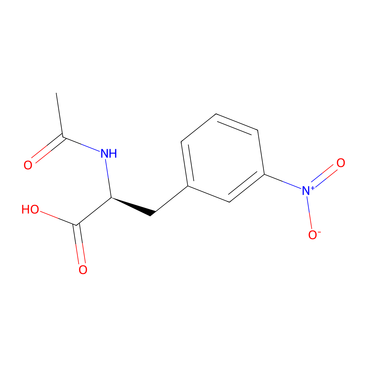 (2S)-2-acetamido-3-(3-nitrophenyl)propanoic acid molecular structure, CAS 457654-66-9