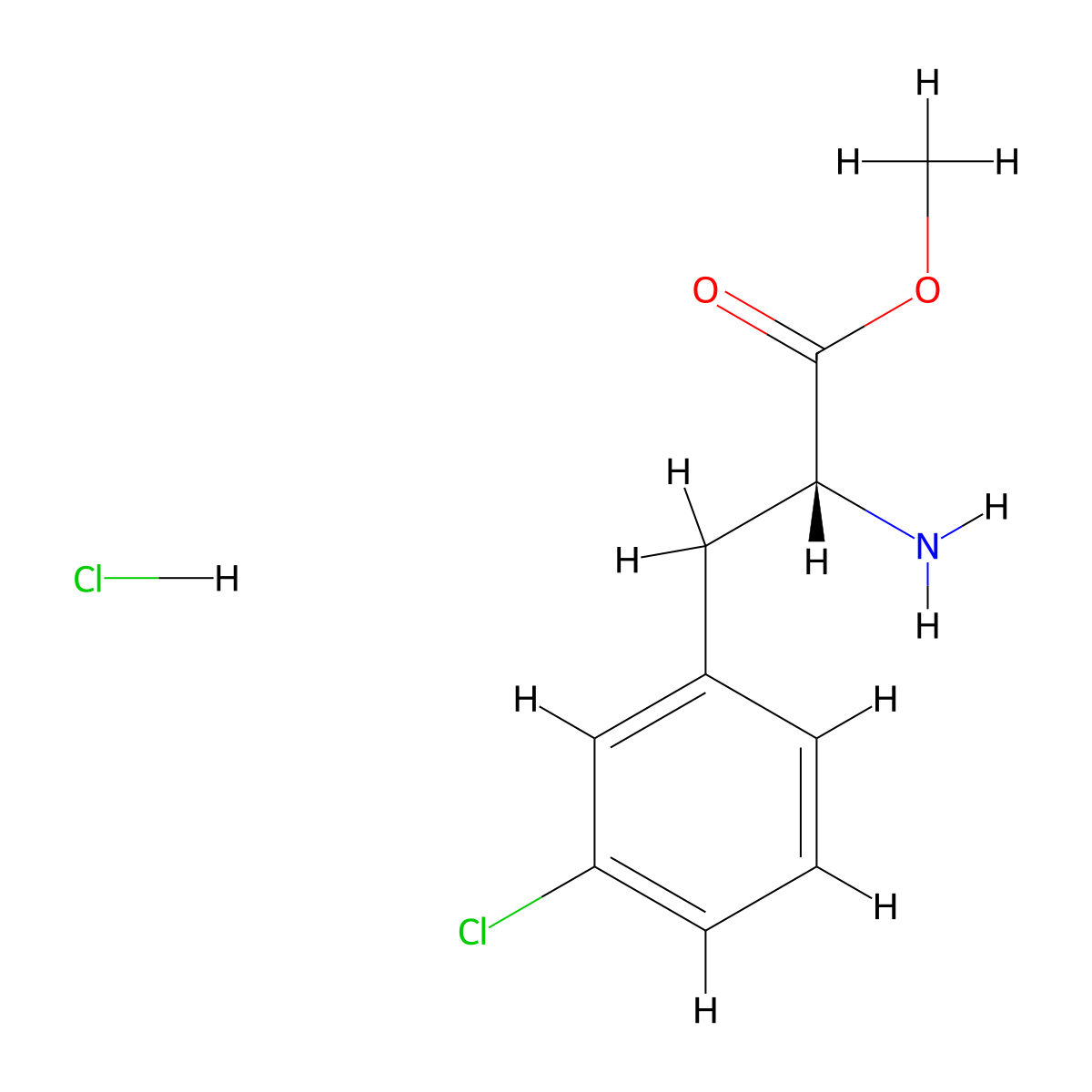 3-Chloro-D-phenylalanine methyl ester HCl molecular structure, CAS 457654-75-0