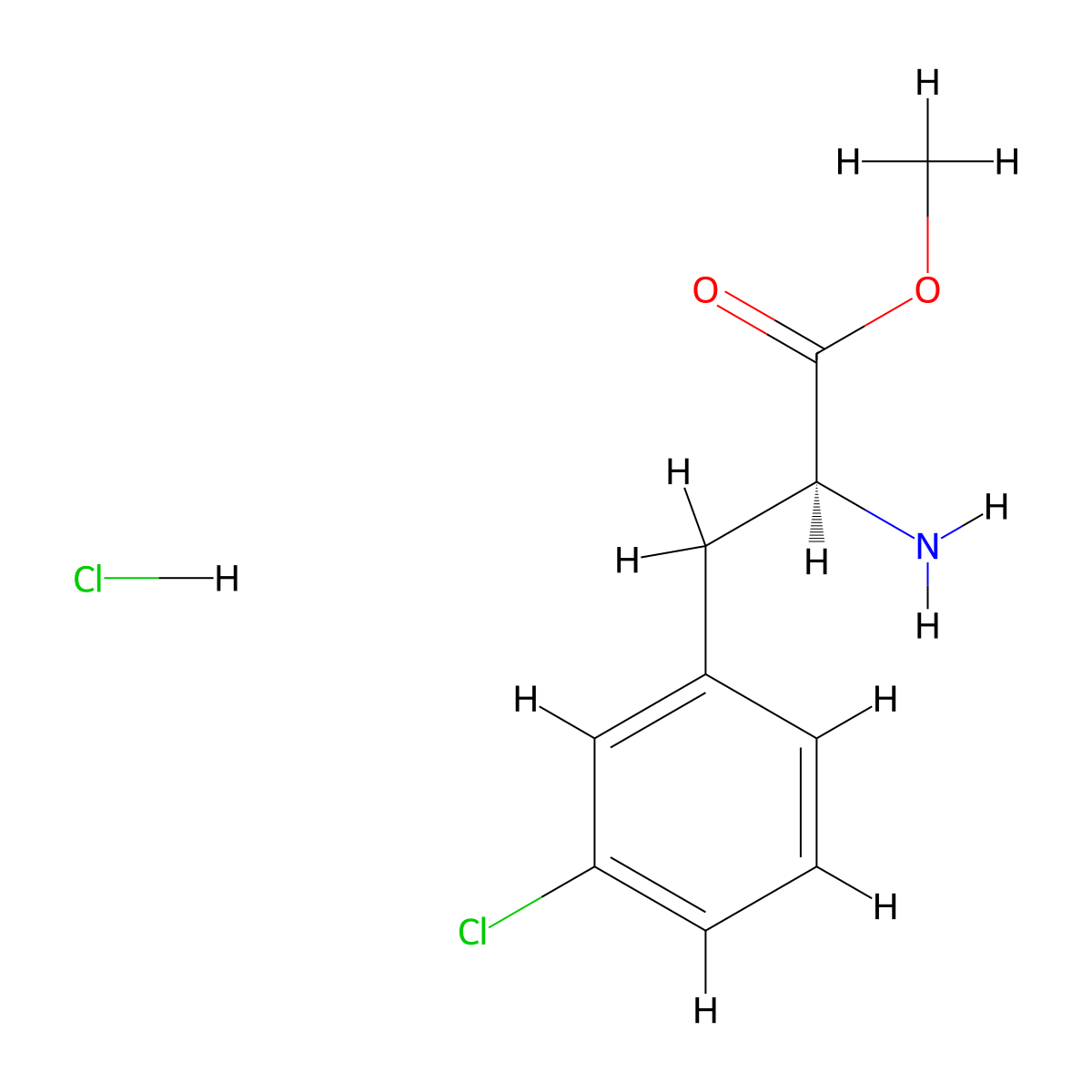 methyl (2S)-2-amino-3-(3-chlorophenyl)propanoate hydrochloride molecular structure, CAS 457654-76-1