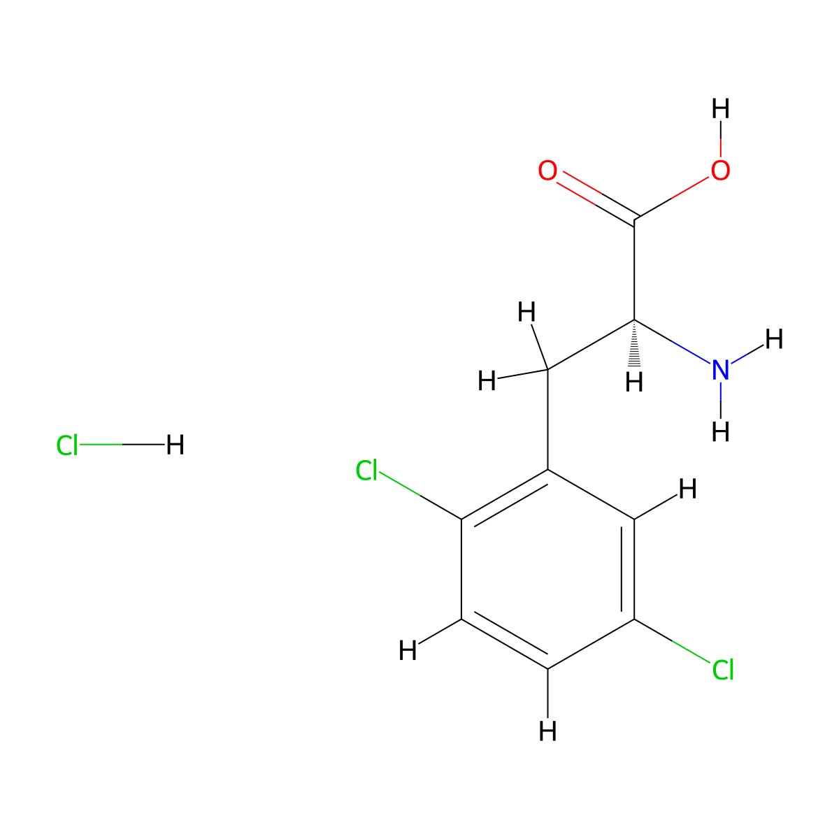(S)-2-Amino-3-(2,5-dichlorophenyl)propanoic acid hydrochloride molecular structure, CAS 457654-89-6