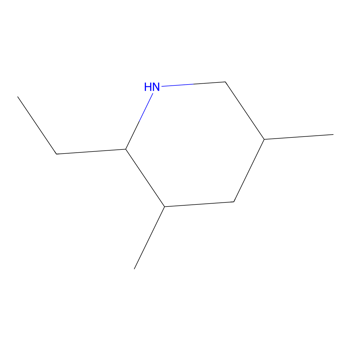 2-Ethyl-3,5-dimethylpiperidine molecular structure, CAS 45768-23-8