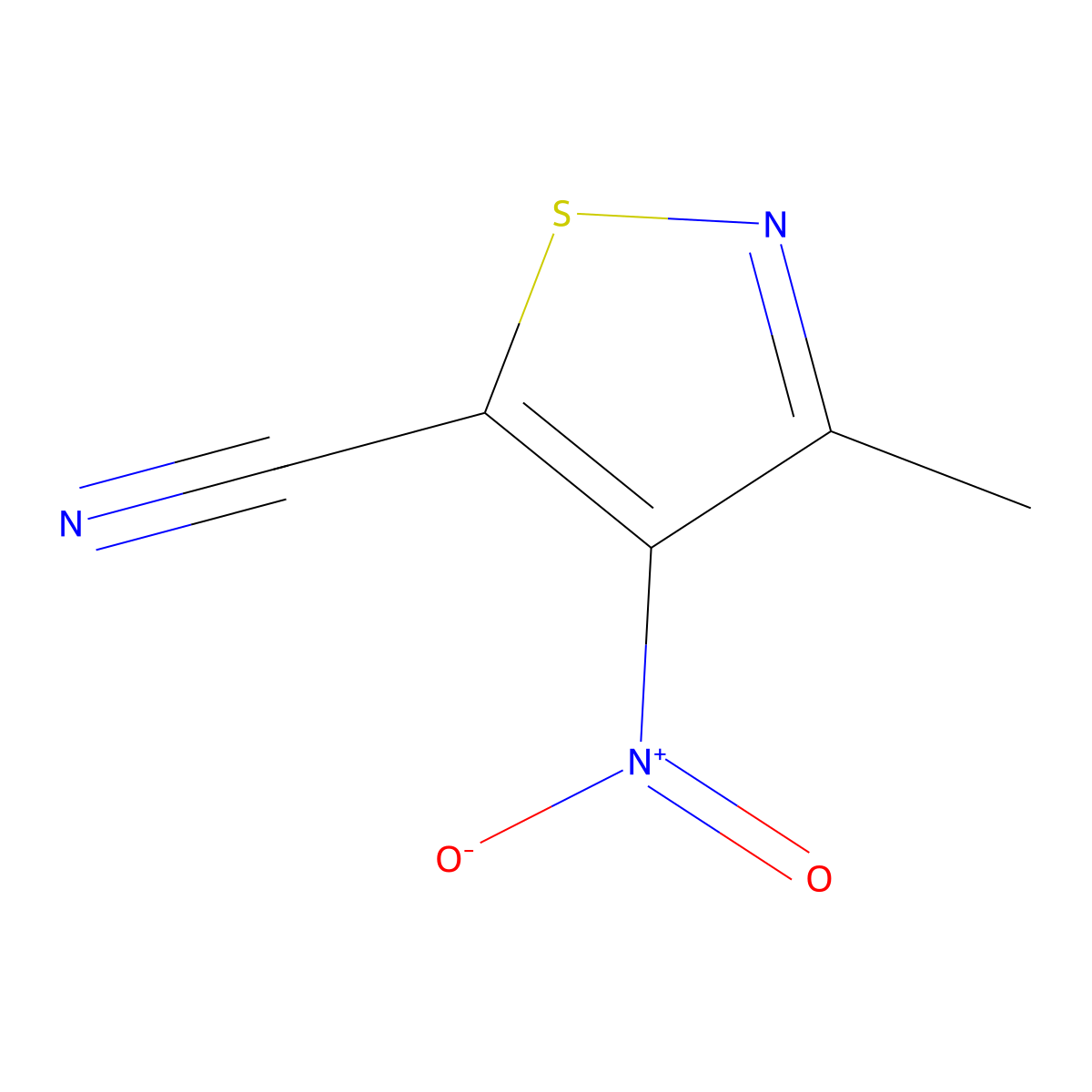 3-Methyl-4-nitro-isothiazole-5-carbonitrile molecular structure, CAS 4577-00-8