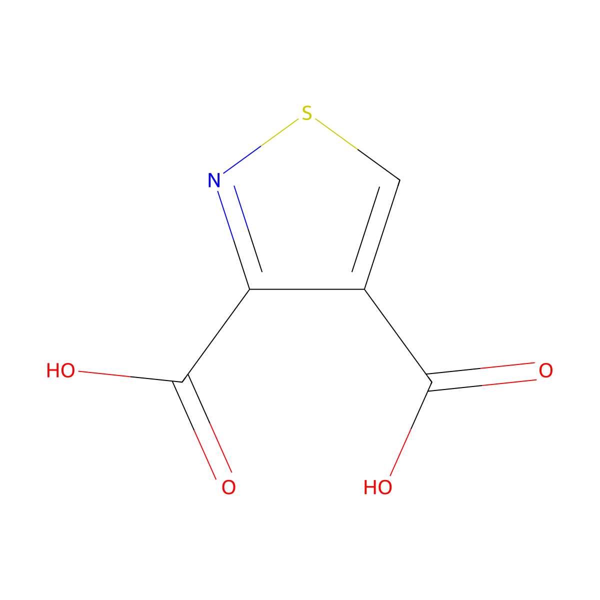1,2-Thiazole-3,4-dicarboxylic acid molecular structure, CAS 4577-06-4