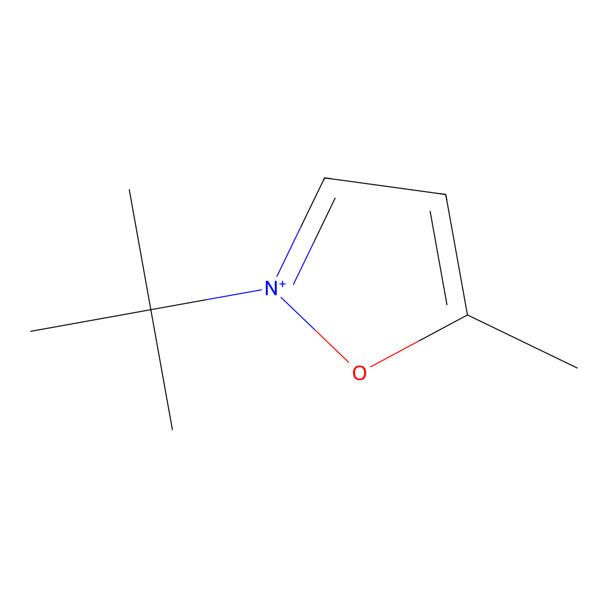 2-Tert-butyl-5-methyl-1,2-oxazol-2-ium molecular structure, CAS 45776-74-7