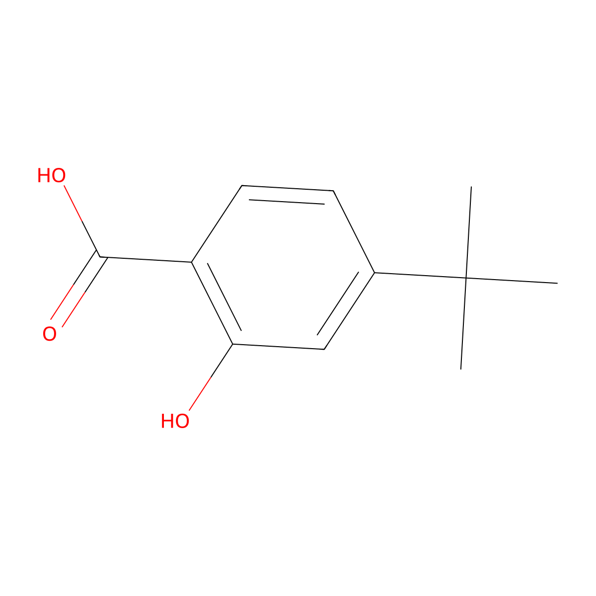 4-tert-Butyl-2-hydroxybenzoic acid molecular structure, CAS 4578-63-6