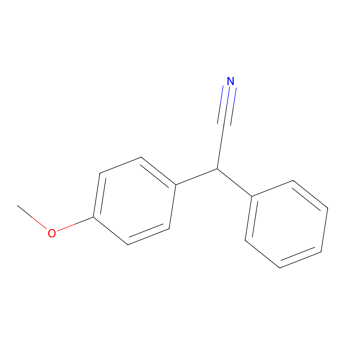 (4-Methoxyphenyl)(phenyl)acetonitrile molecular structure, CAS 4578-79-4