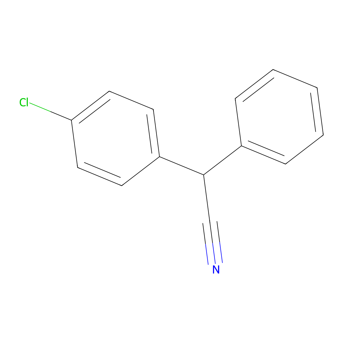 (4-Chlorophenyl)phenylacetonitrile molecular structure, CAS 4578-80-7