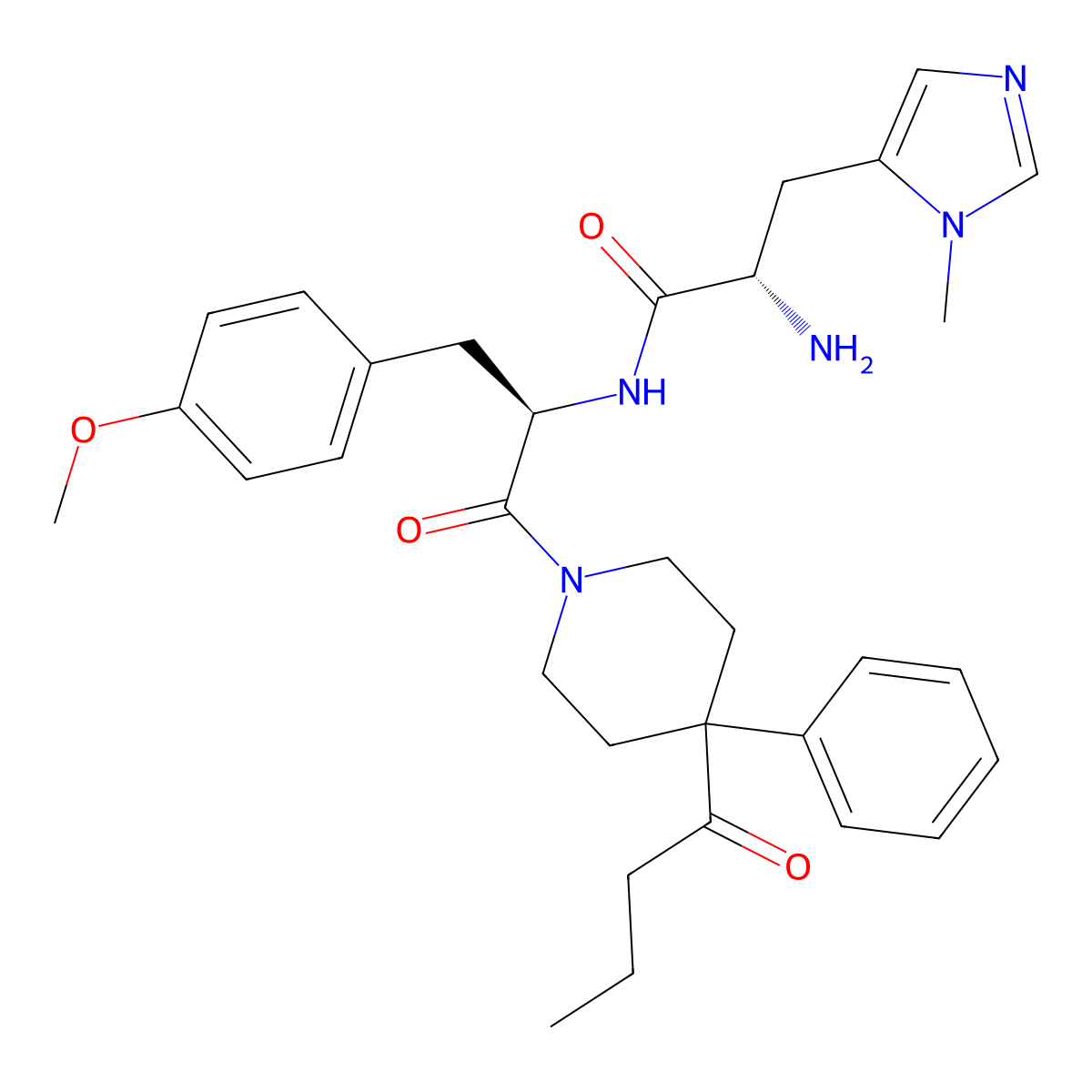 1-(1-(3-Methyl-L-histidyl-O-methyl-D-tyrosyl)-4-phenyl-4-piperidinyl)-1-butanone molecular structure, CAS 457893-92-4