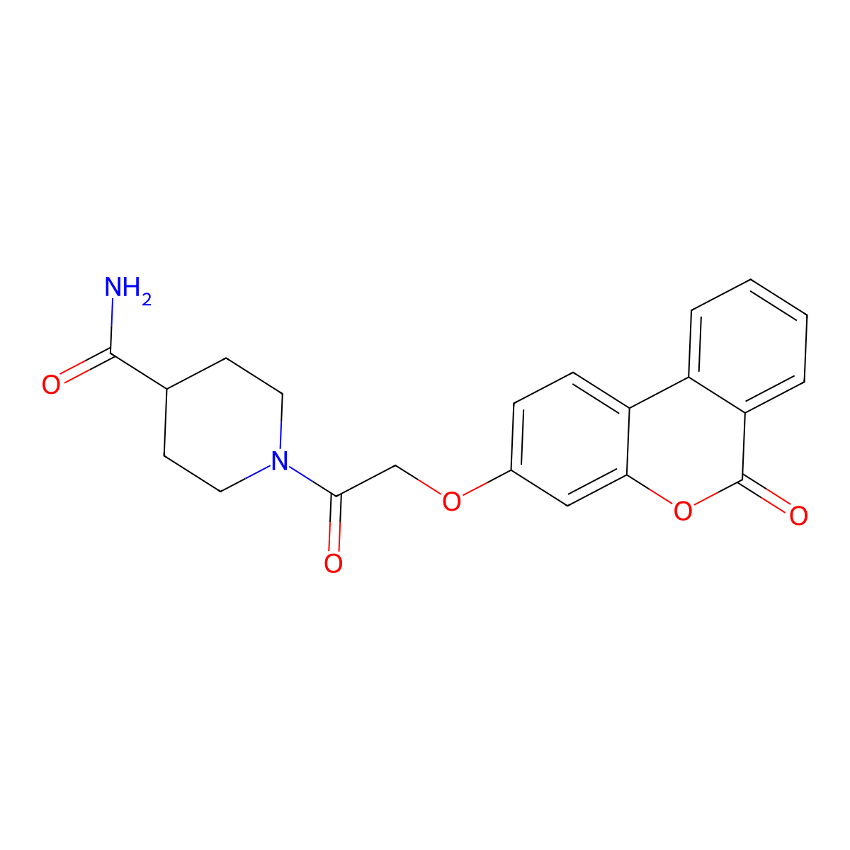 1-[2-(6-Oxobenzo[c]chromen-3-yl)oxyacetyl]piperidine-4-carboxamide molecular structure, CAS 4579-02-6