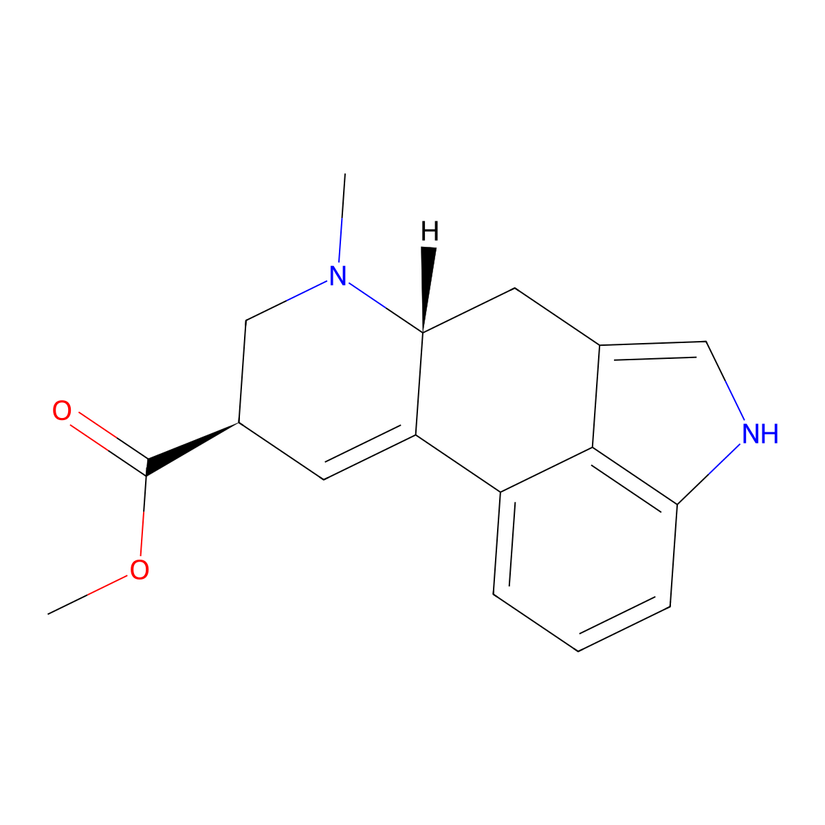 Methyl lysergate molecular structure, CAS 4579-64-0