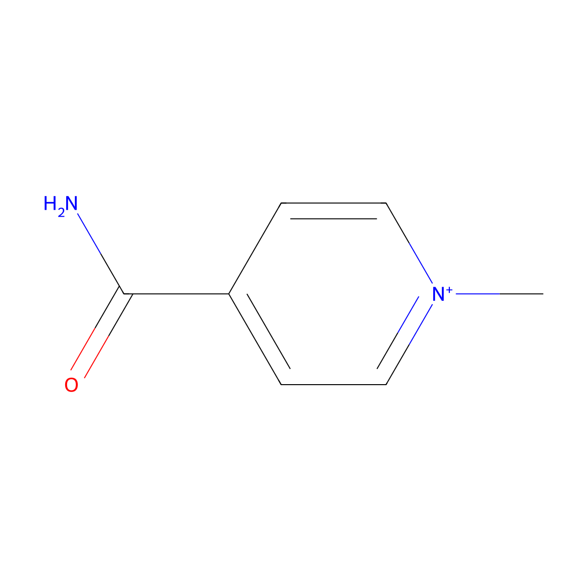 Pyridinium, 4-(aminocarbonyl)-1-methyl- molecular structure, CAS 45791-94-4