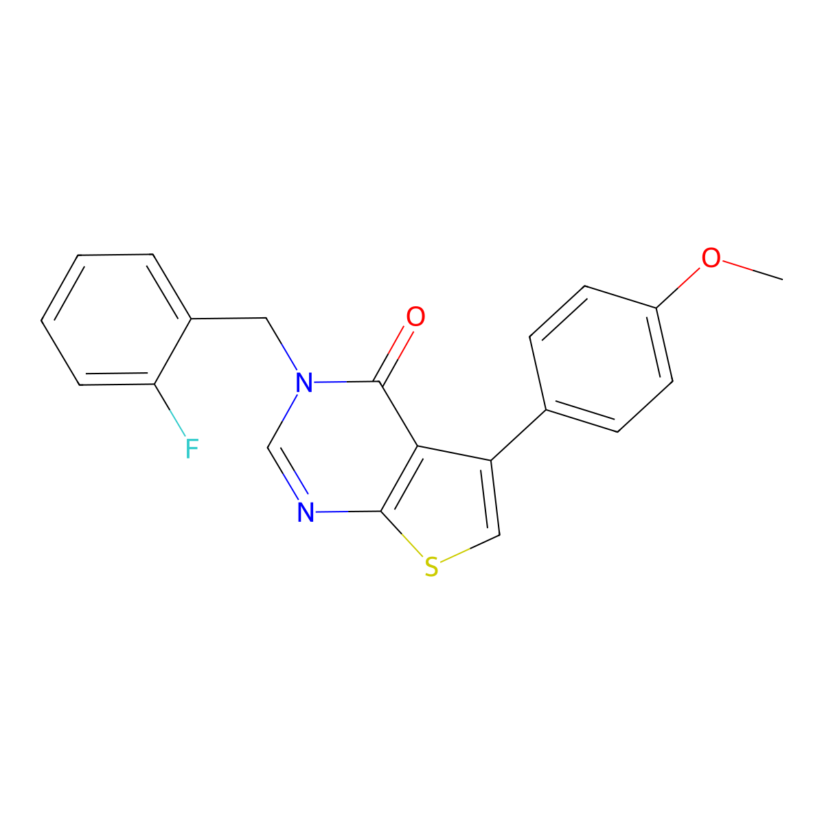 3-(2-fluorobenzyl)-5-(4-methoxyphenyl)thieno[2,3-d]pyrimidin-4(3H)-one molecular structure, CAS 457918-63-7
