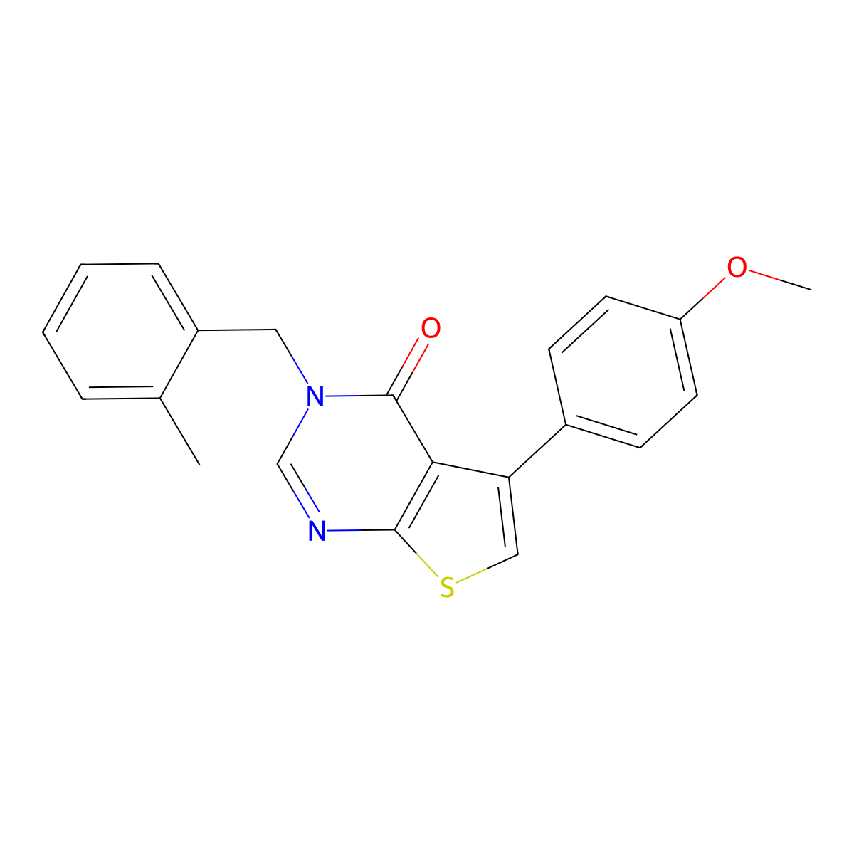 5-(4-Methoxyphenyl)-3-[(2-methylphenyl)methyl]thieno[2,3-d]pyrimidin-4-one molecular structure, CAS 457918-64-8