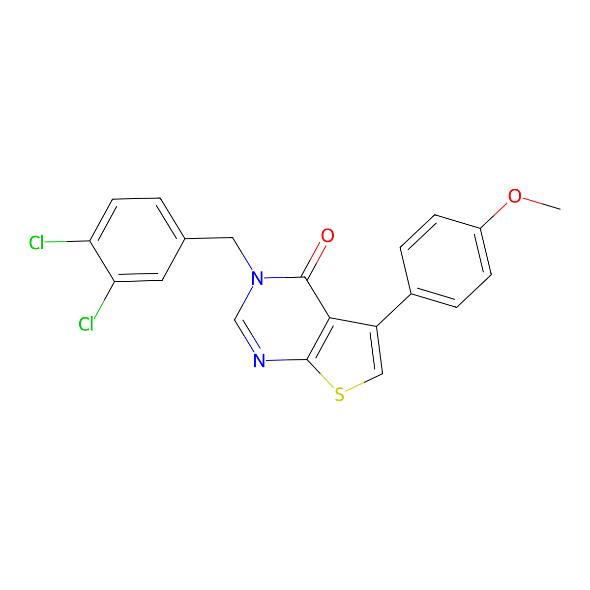 3-[(3,4-Dichlorophenyl)methyl]-5-(4-methoxyphenyl)thieno[2,3-d]pyrimidin-4-one molecular structure, CAS 457918-66-0