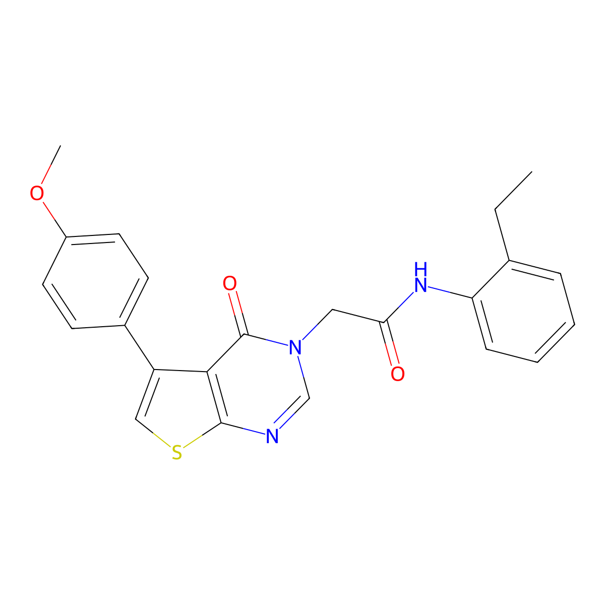 N-(2-ethylphenyl)-2-[5-(4-methoxyphenyl)-4-oxothieno[2,3-d]pyrimidin-3-yl]acetamide molecular structure, CAS 457918-77-3