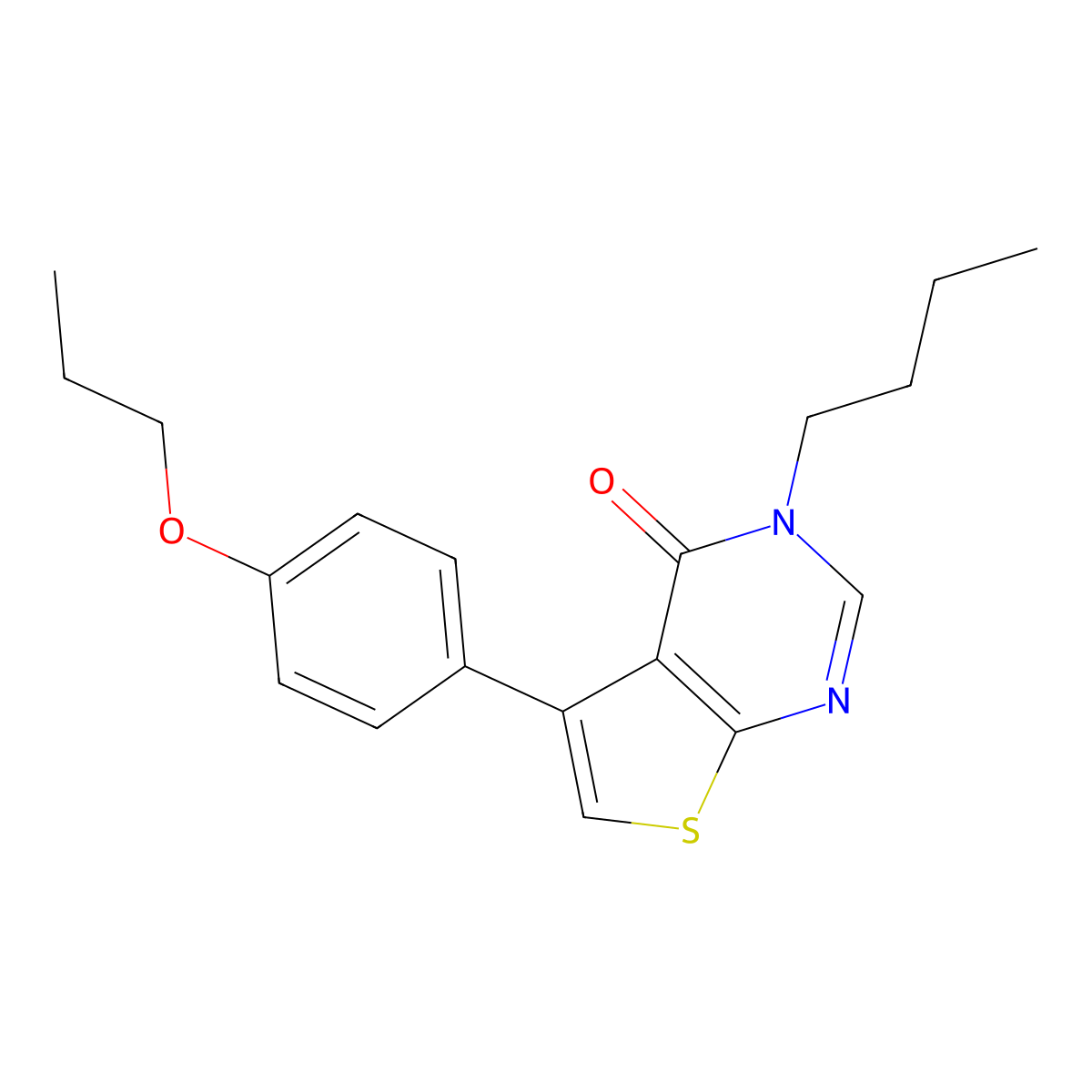 3-Butyl-5-(4-propoxyphenyl)thieno[2,3-d]pyrimidin-4-one molecular structure, CAS 457919-05-0