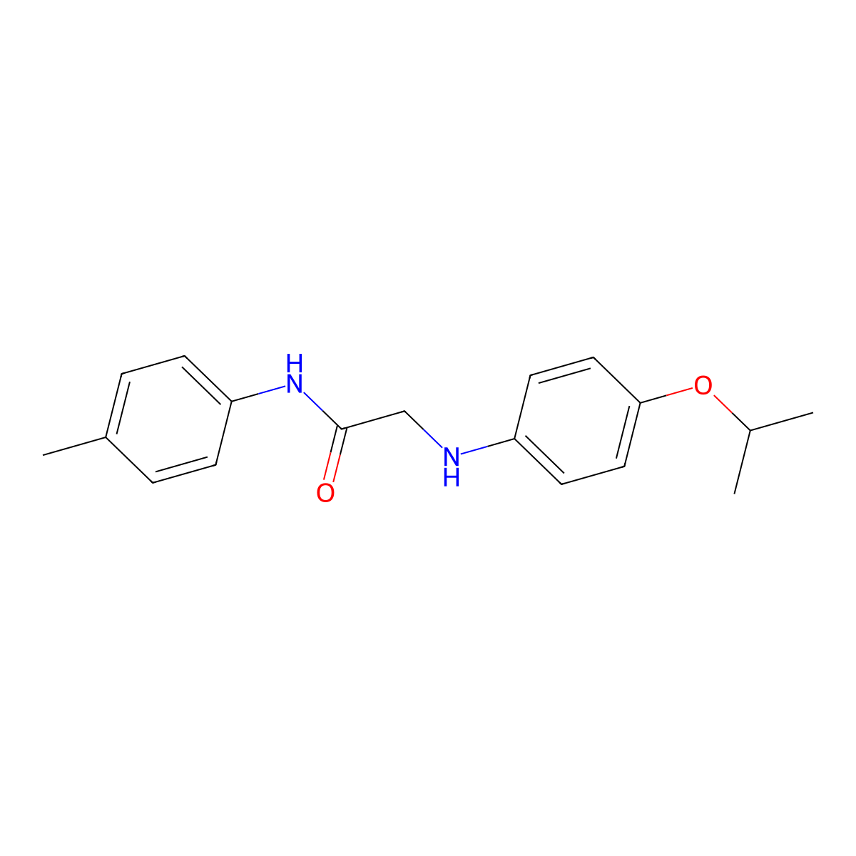 2-((4-isopropoxyphenyl)amino)-N-(p-tolyl)acetamide molecular structure, CAS 457920-10-4