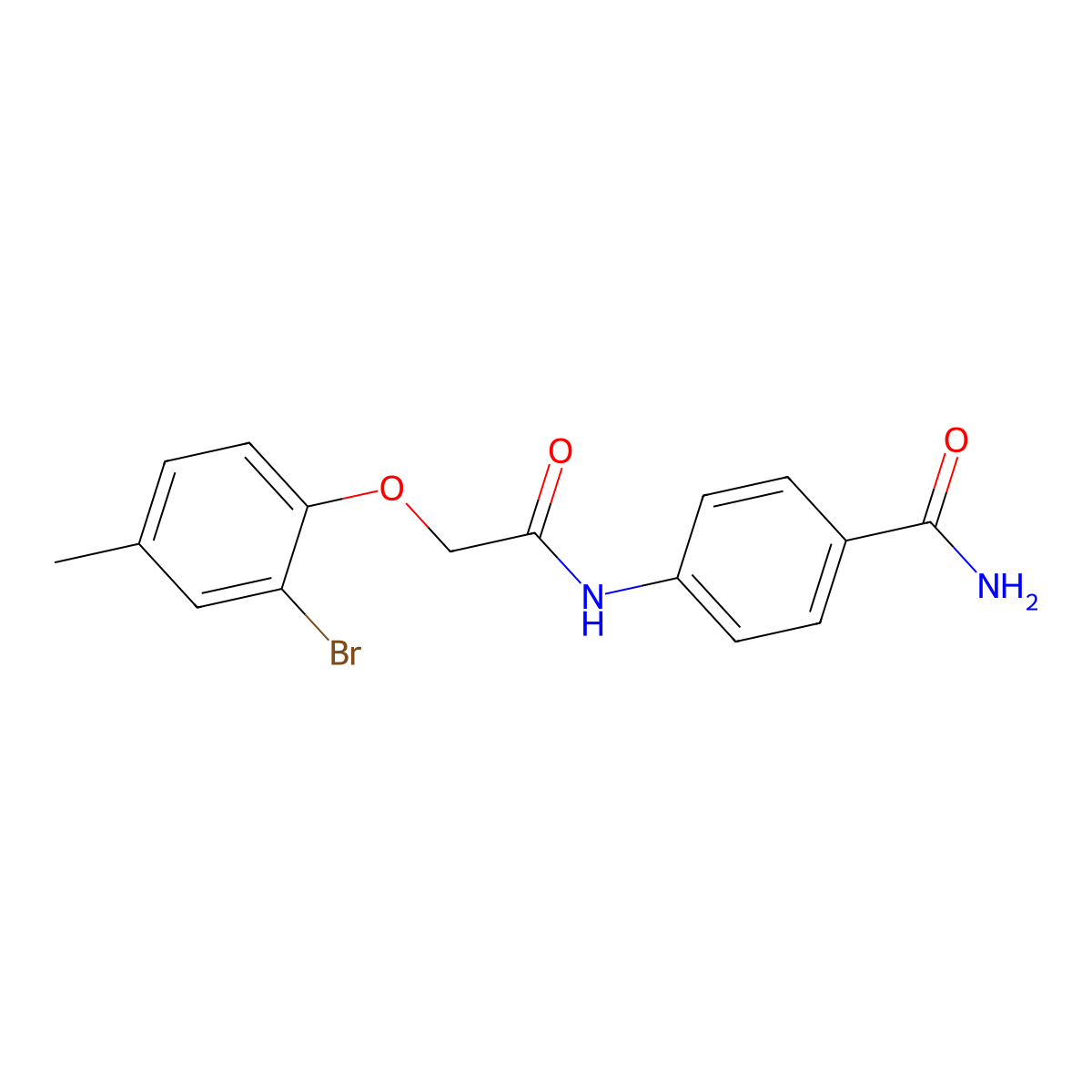 4-{[(2-Bromo-4-methylphenoxy)acetyl]amino}benzamide molecular structure, CAS 457922-18-8