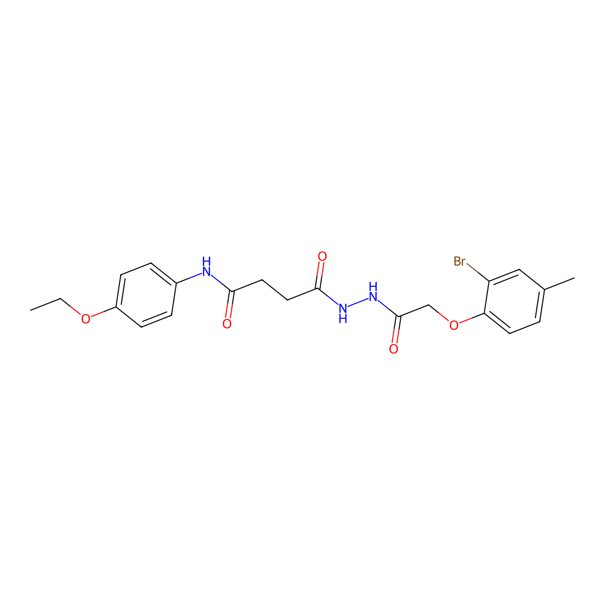 4-{2-[(2-bromo-4-methylphenoxy)acetyl]hydrazino}-N-(4-ethoxyphenyl)-4-oxobutanamide molecular structure, CAS 457922-31-5